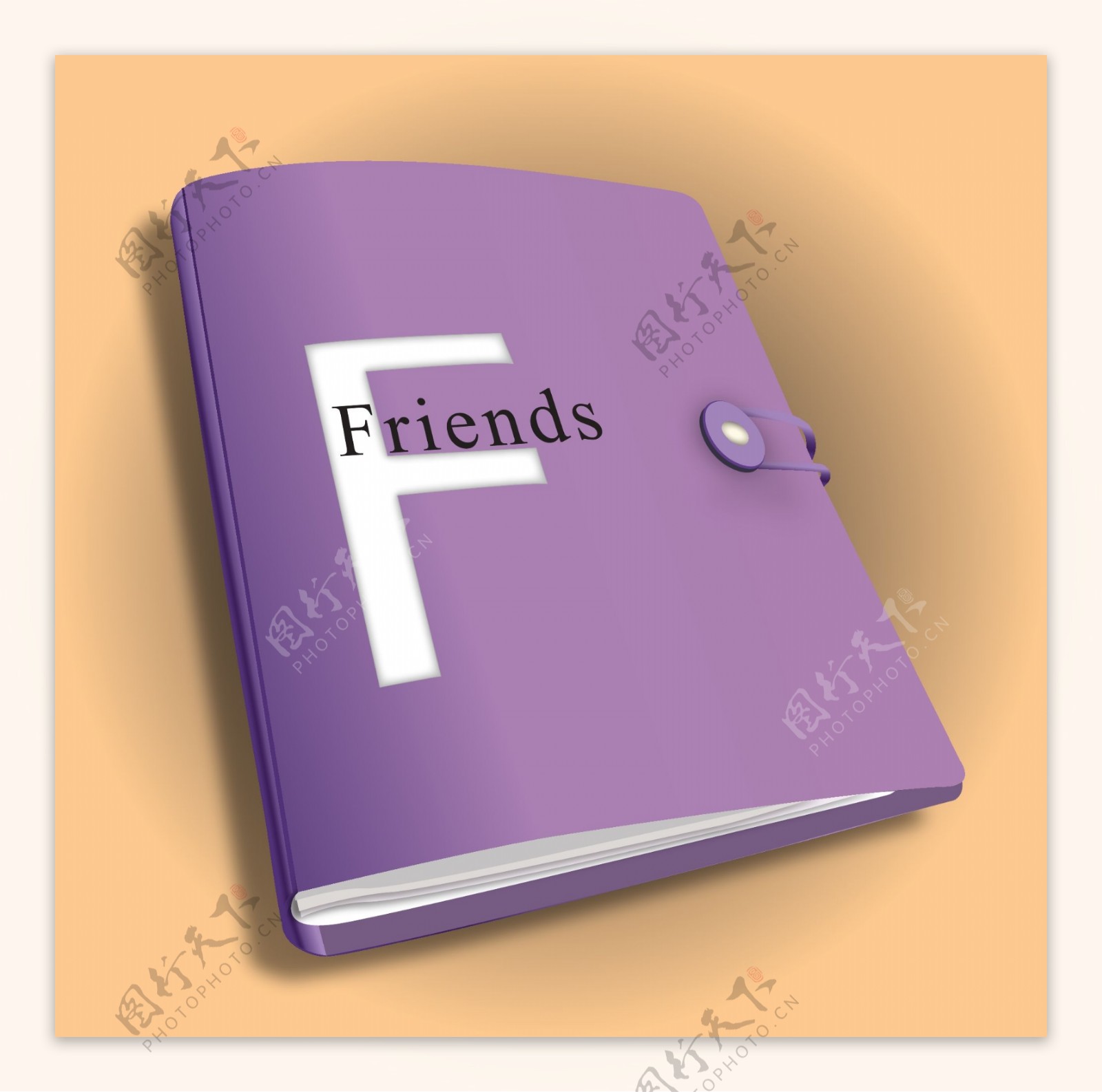 紫色封面笔记本矢量素材