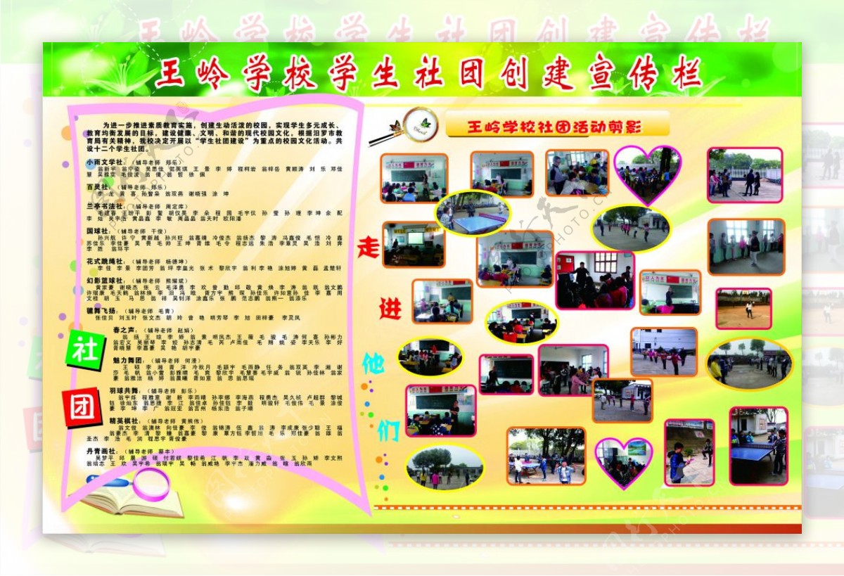 王岭中学社团宣传栏
