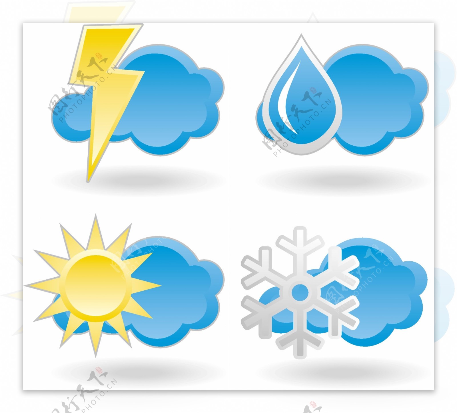 4天气预报矢量图标集