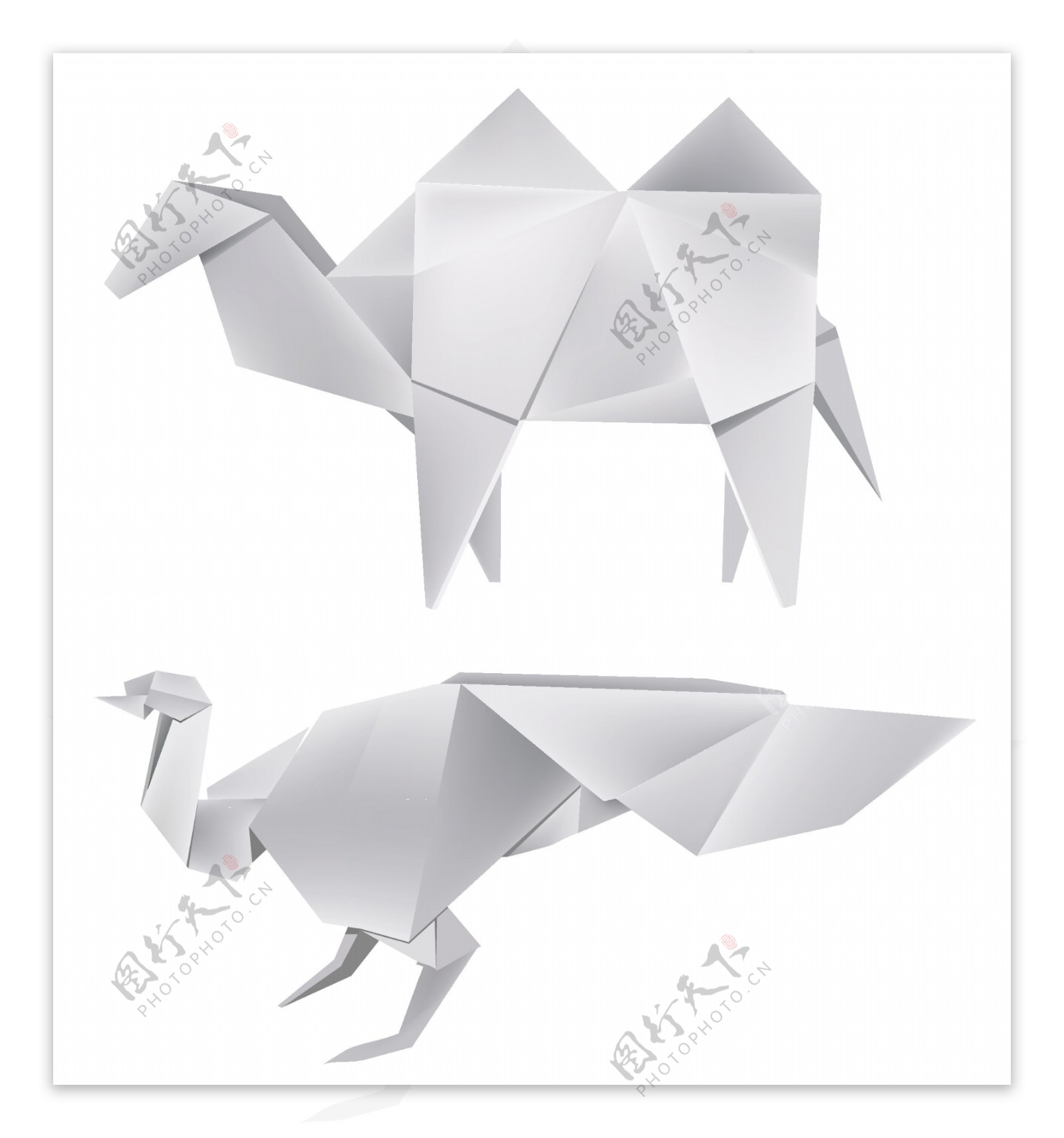 动物轮廓折纸图片