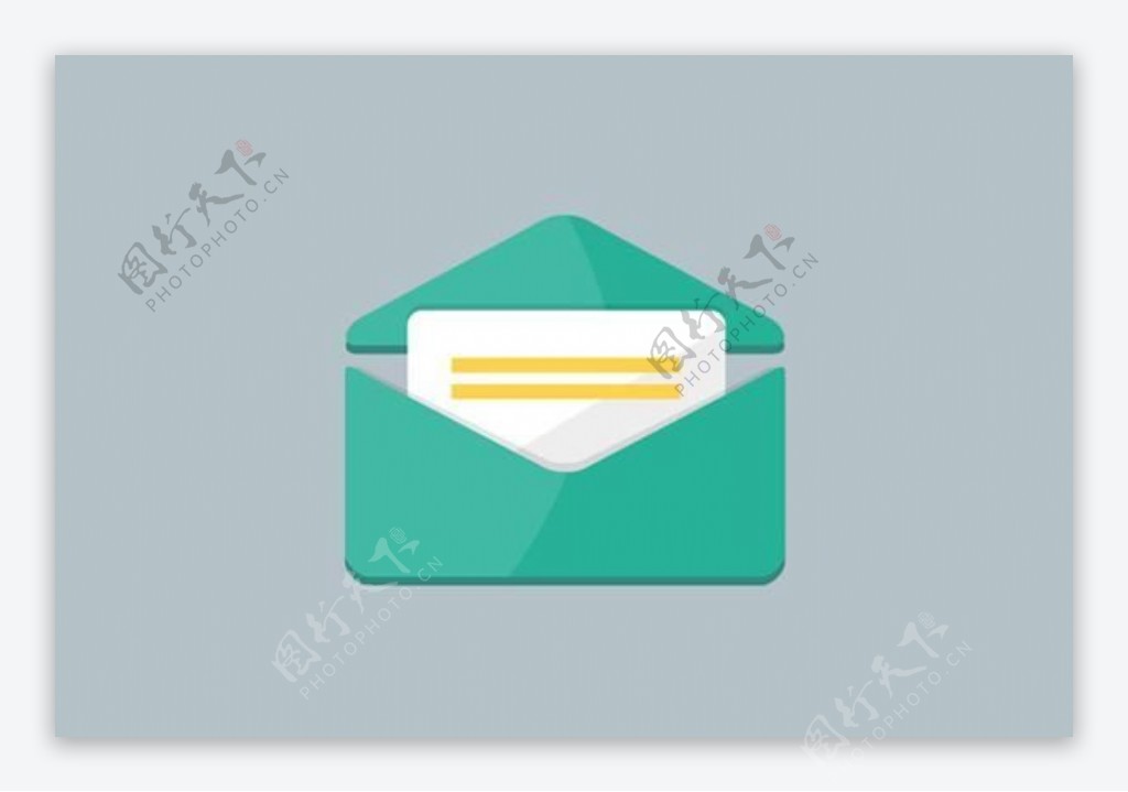 简单的绿色信封邮件图标