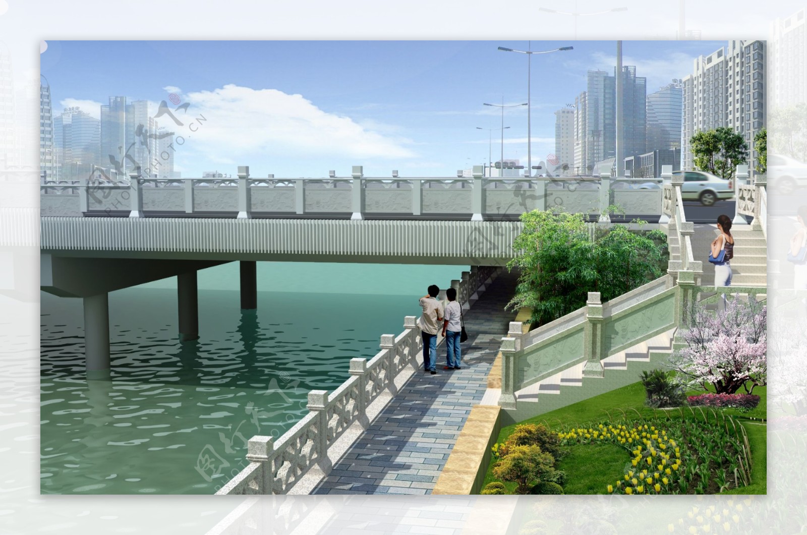 滨河步道绿化图片