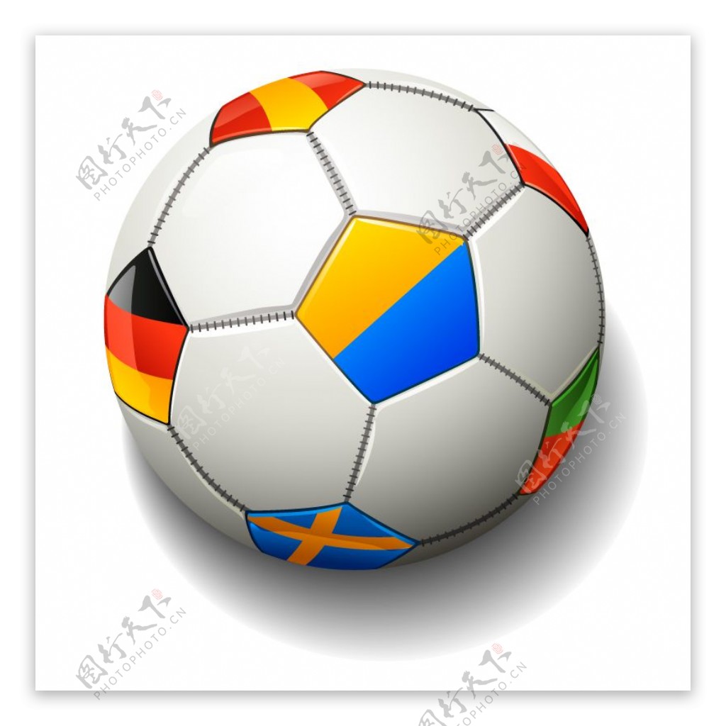 精美彩色足球设计矢量素材