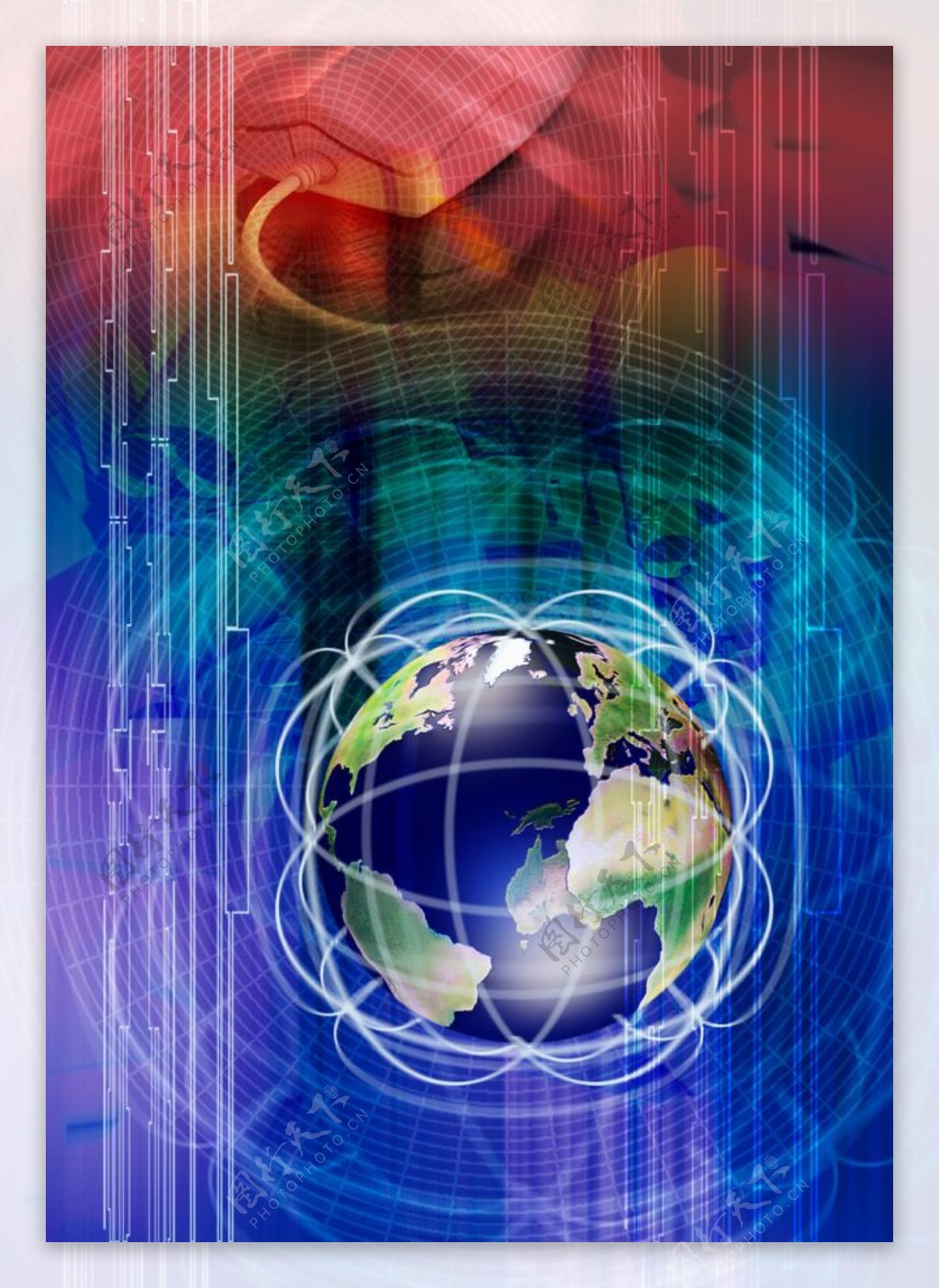 地球外围信号互联网科技背景设计psd素材