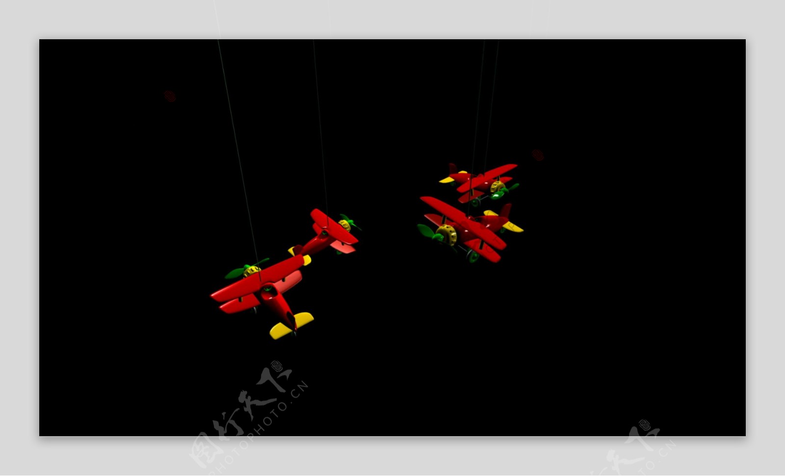 纺纱红色玩具飞机运动背景视频免费下载