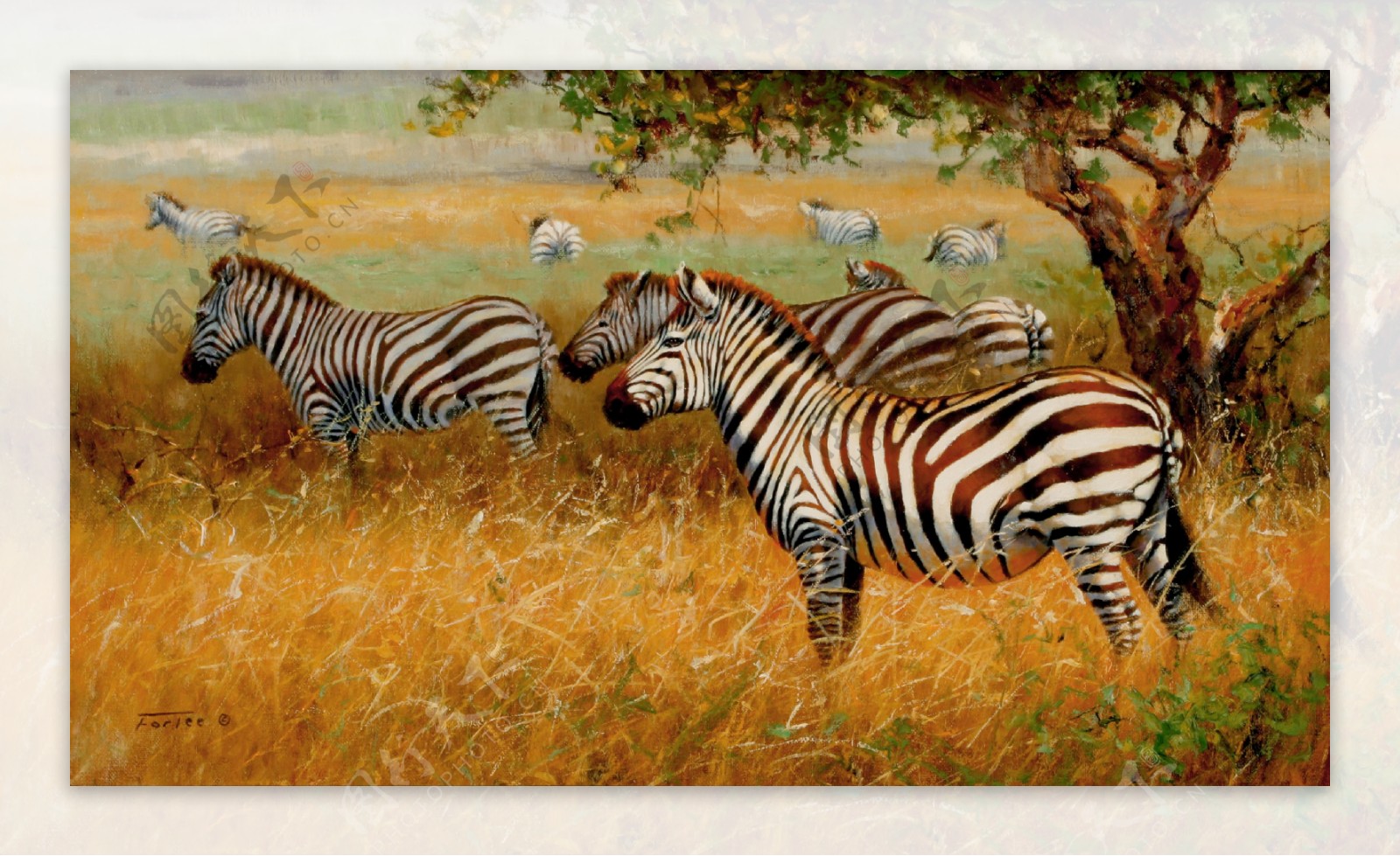 鍔墿24高清西方画家写实动物油画印象派油画装饰画背景墙