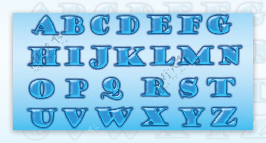蓝色水晶字母图片