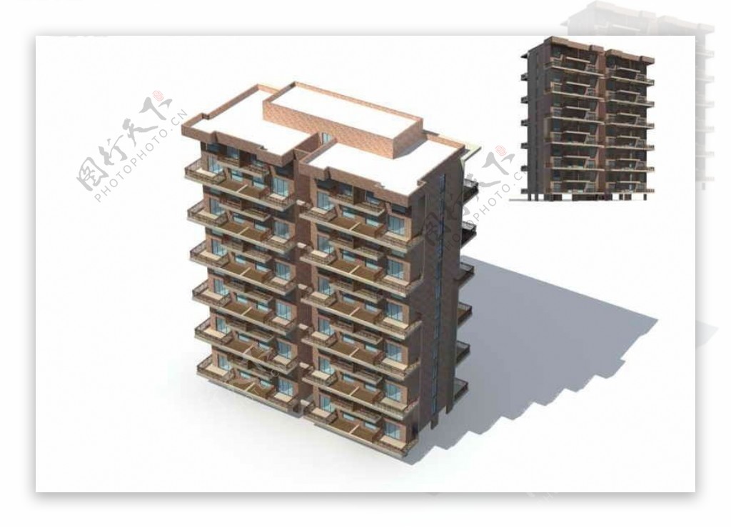 现代独栋多层住宅楼3D模型设计