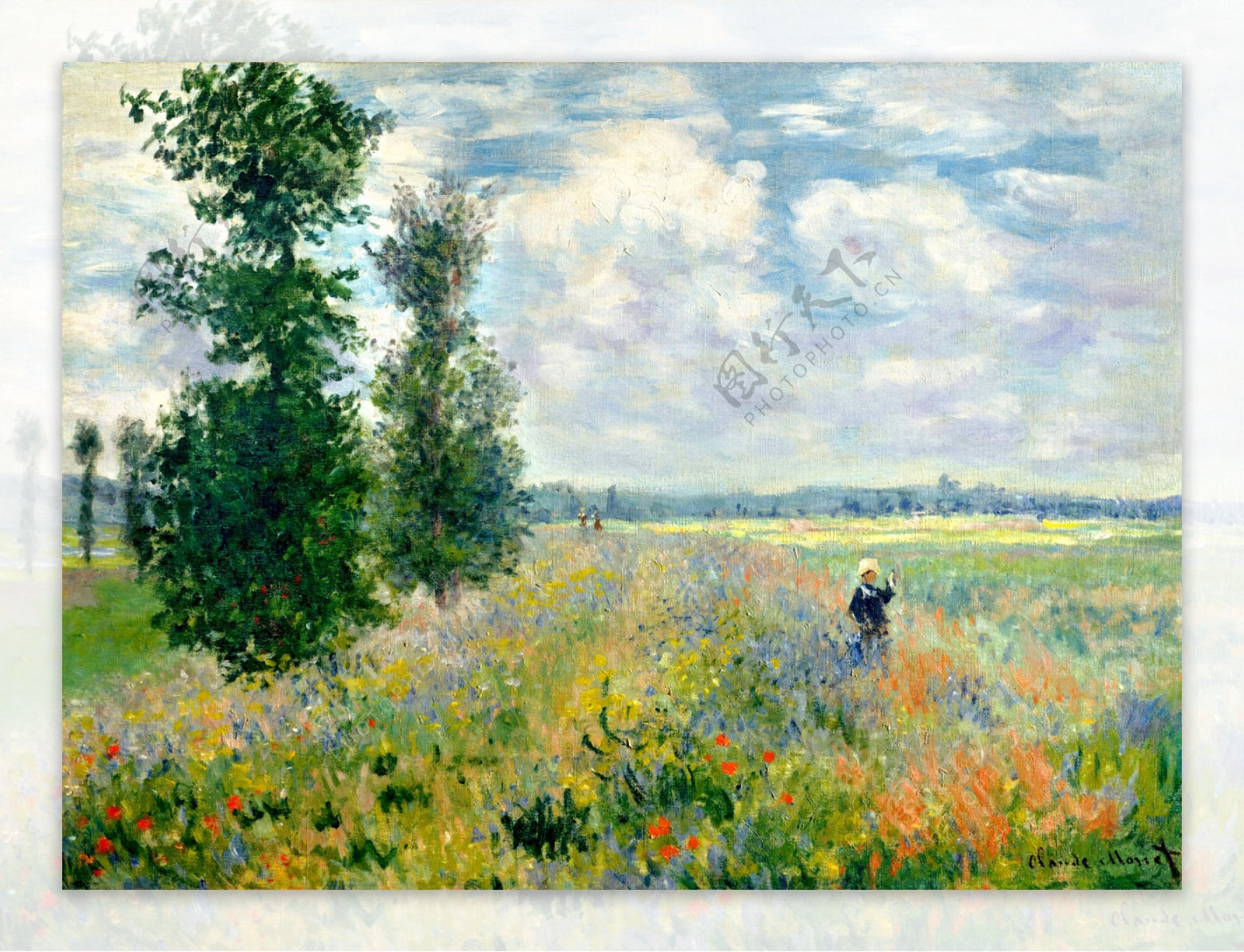 PoppyFieldArgenteuil1875法国画家克劳德.莫奈oscarclaudeMonet风景油画装饰画
