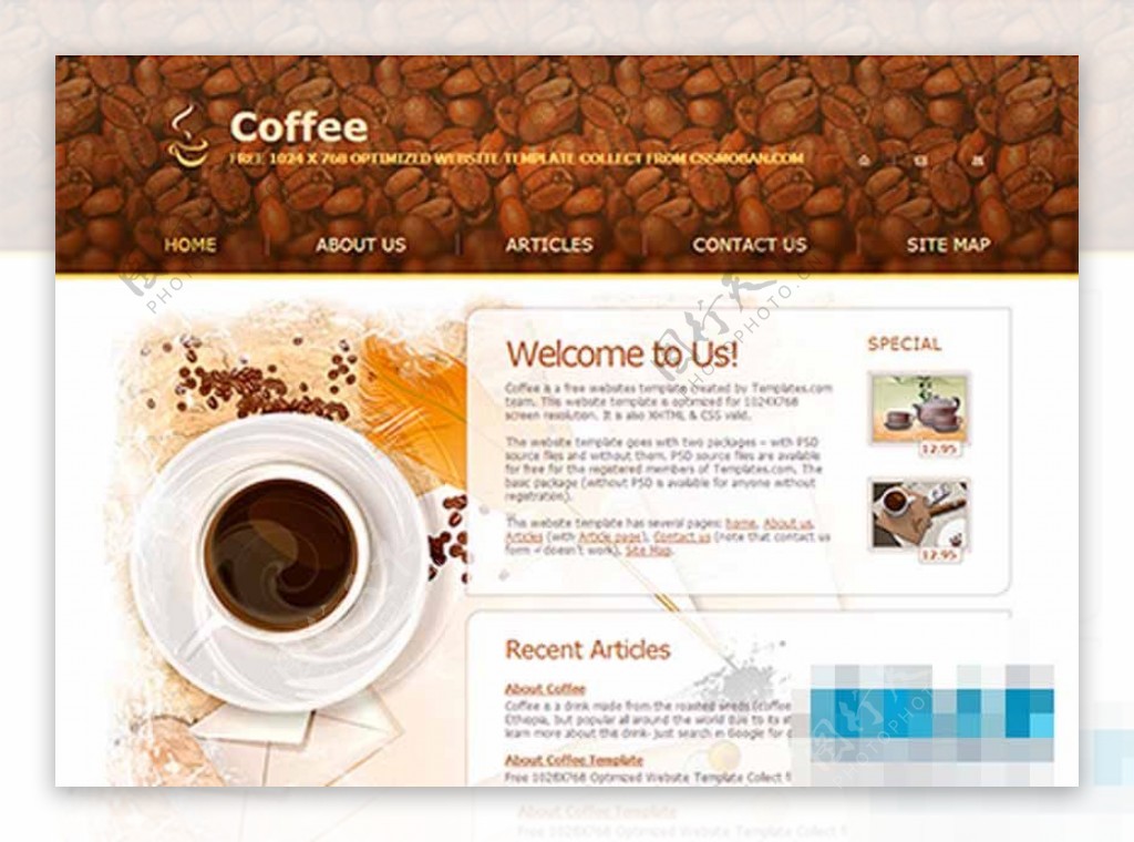 棕色质感大气咖啡豆企业模板