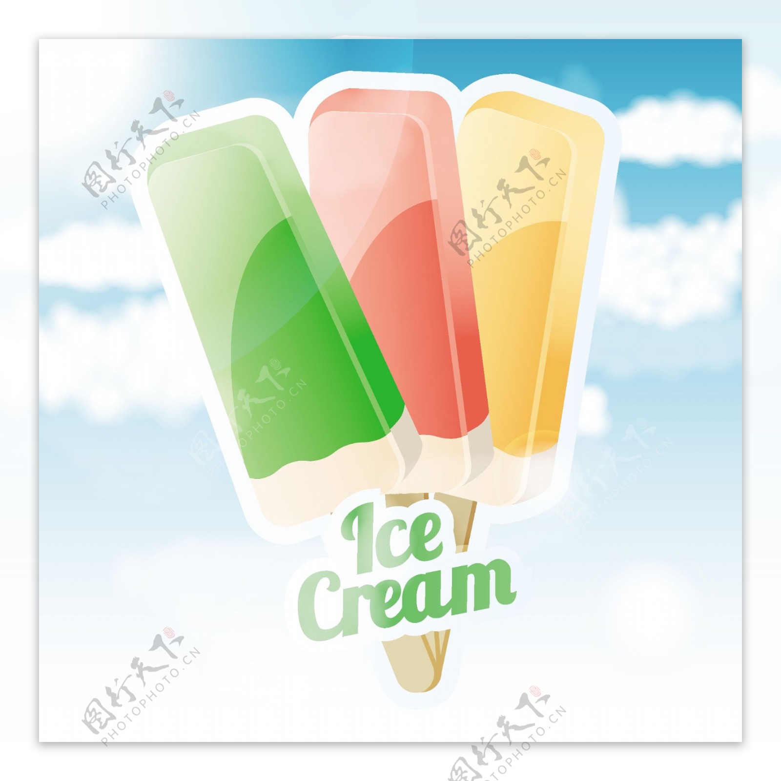 甜蜜的冰淇淋04矢量素材