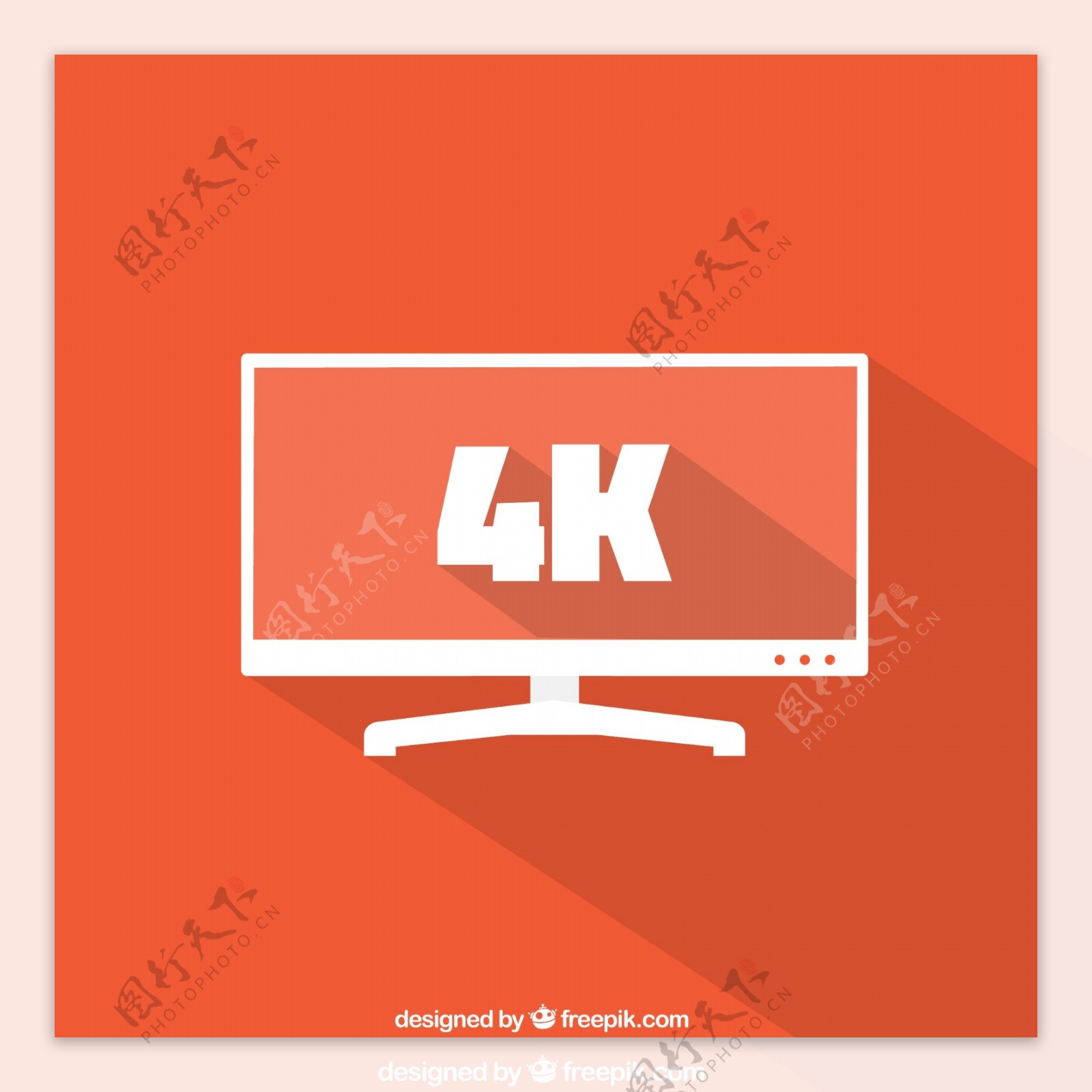 扁平化4K电视设计矢量素材