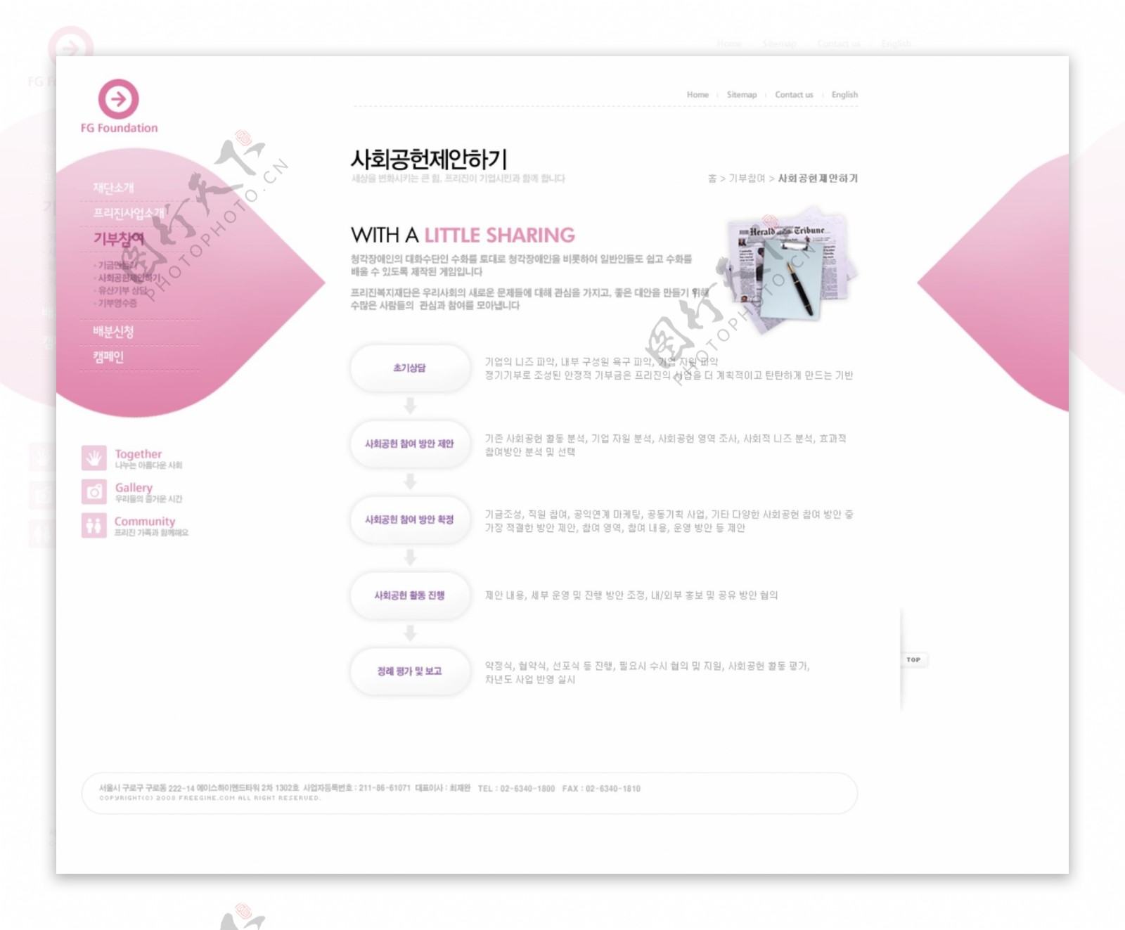 粉色网站内页模版