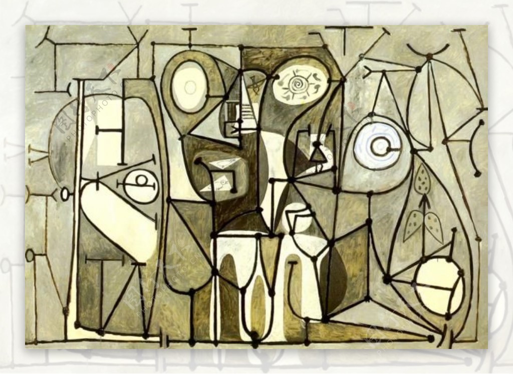 1948Lacuisine西班牙画家巴勃罗毕加索抽象油画人物人体油画装饰画