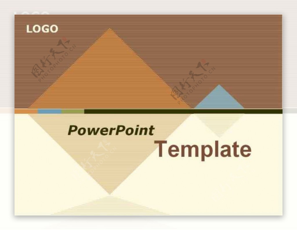 浅褐色简单色彩商务PPT模板