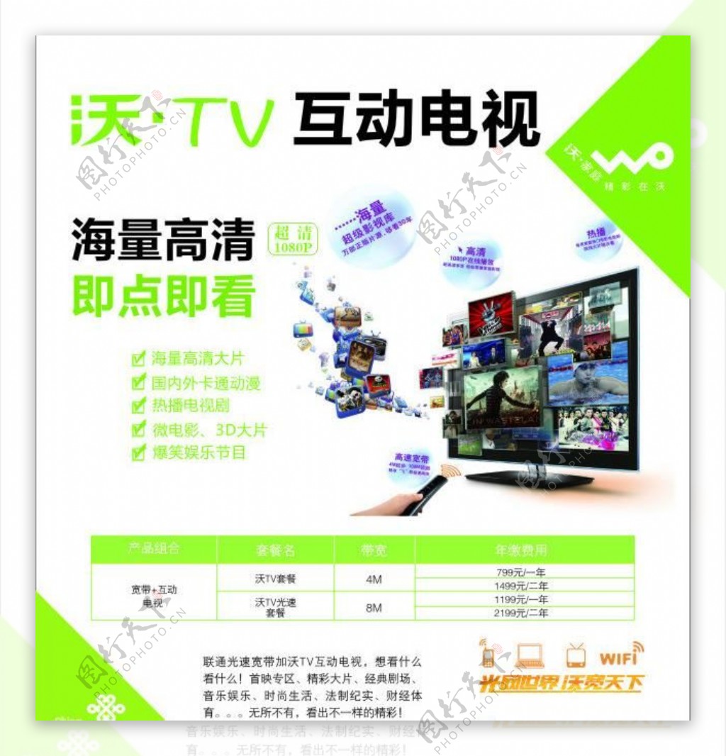 联通沃tv互动电视宣传图片