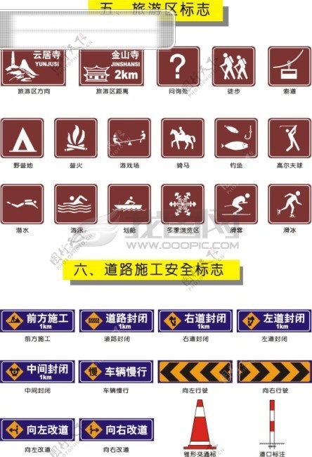 旅游区标志和道路施工安全标志