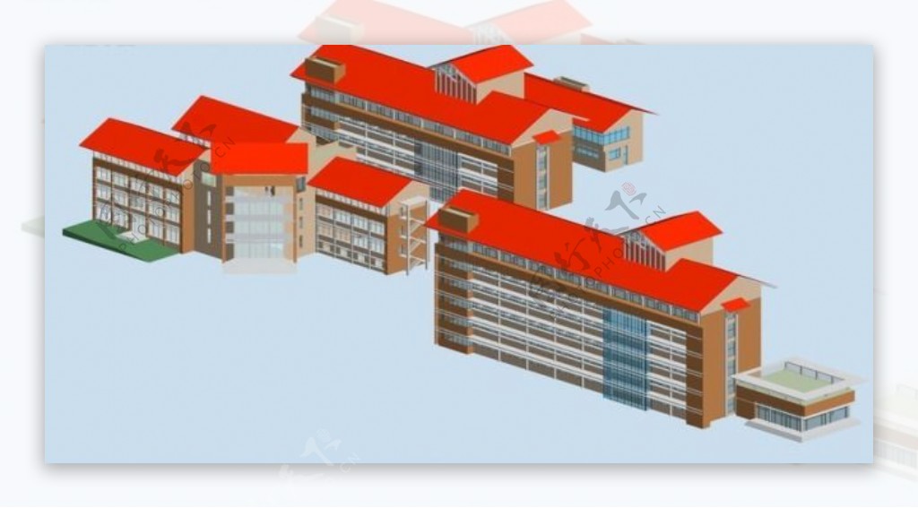 学校建筑群3D模型设计