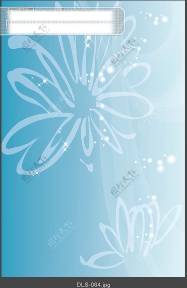 蓝色花朵花纹玻璃移门图片大全编号dls084