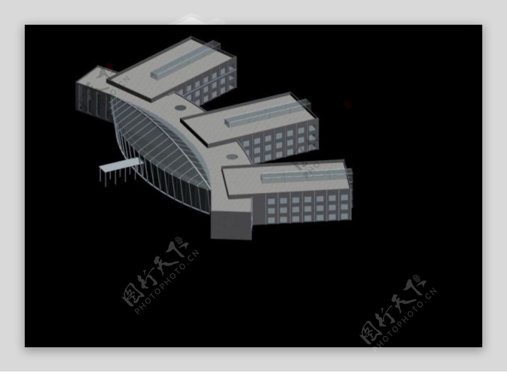 豪华现代风格公共建筑设计3D模型