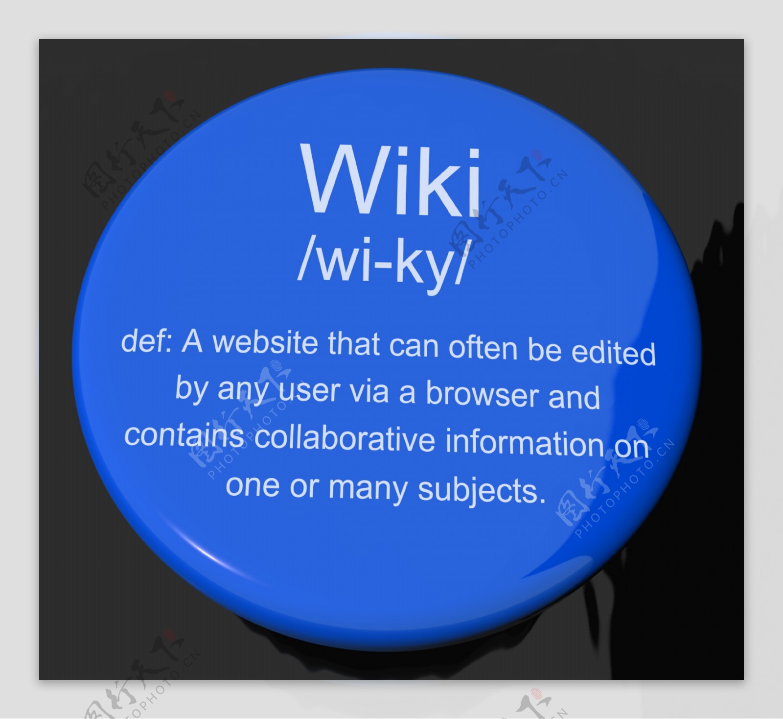 Wiki定义按钮显示在线协作的社会百科全书