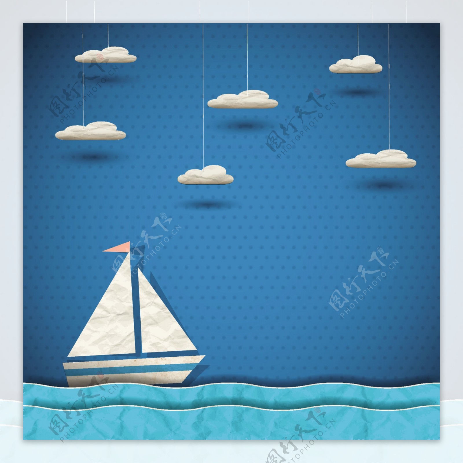 帆船和云