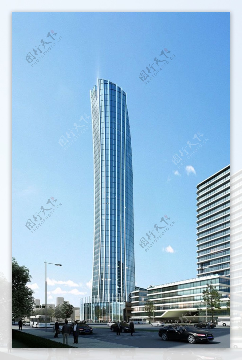 高楼大厦外观效果图PSD分层素材
