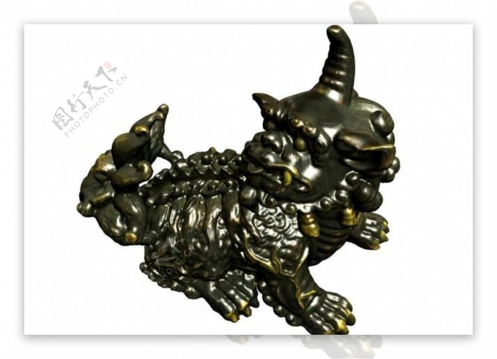 金角麒麟铜质雕塑3dmax模型图片