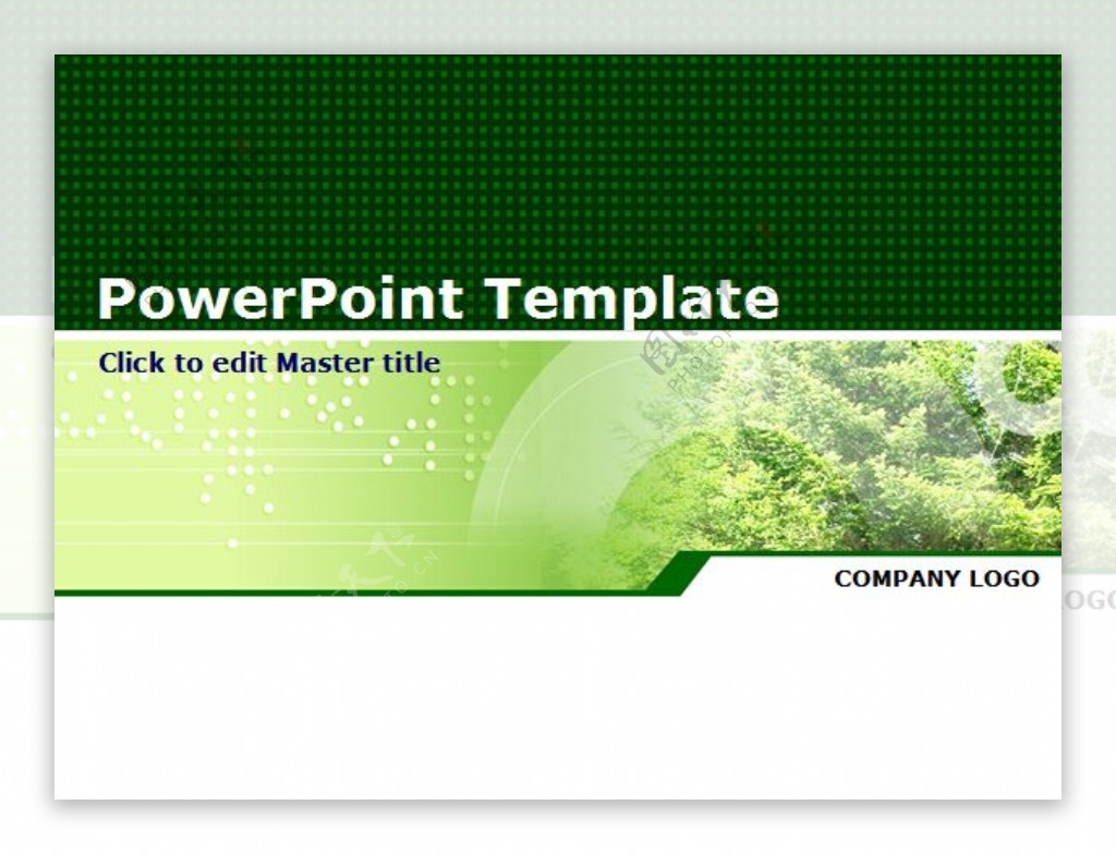 绿色植物清爽风格PPT模板