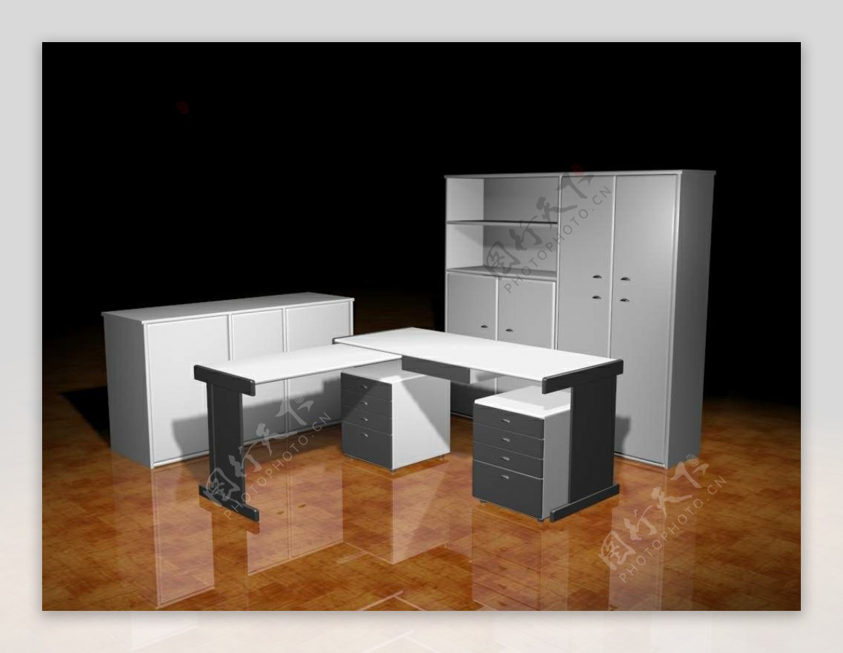 办公家具办公桌3d模型办公家具248