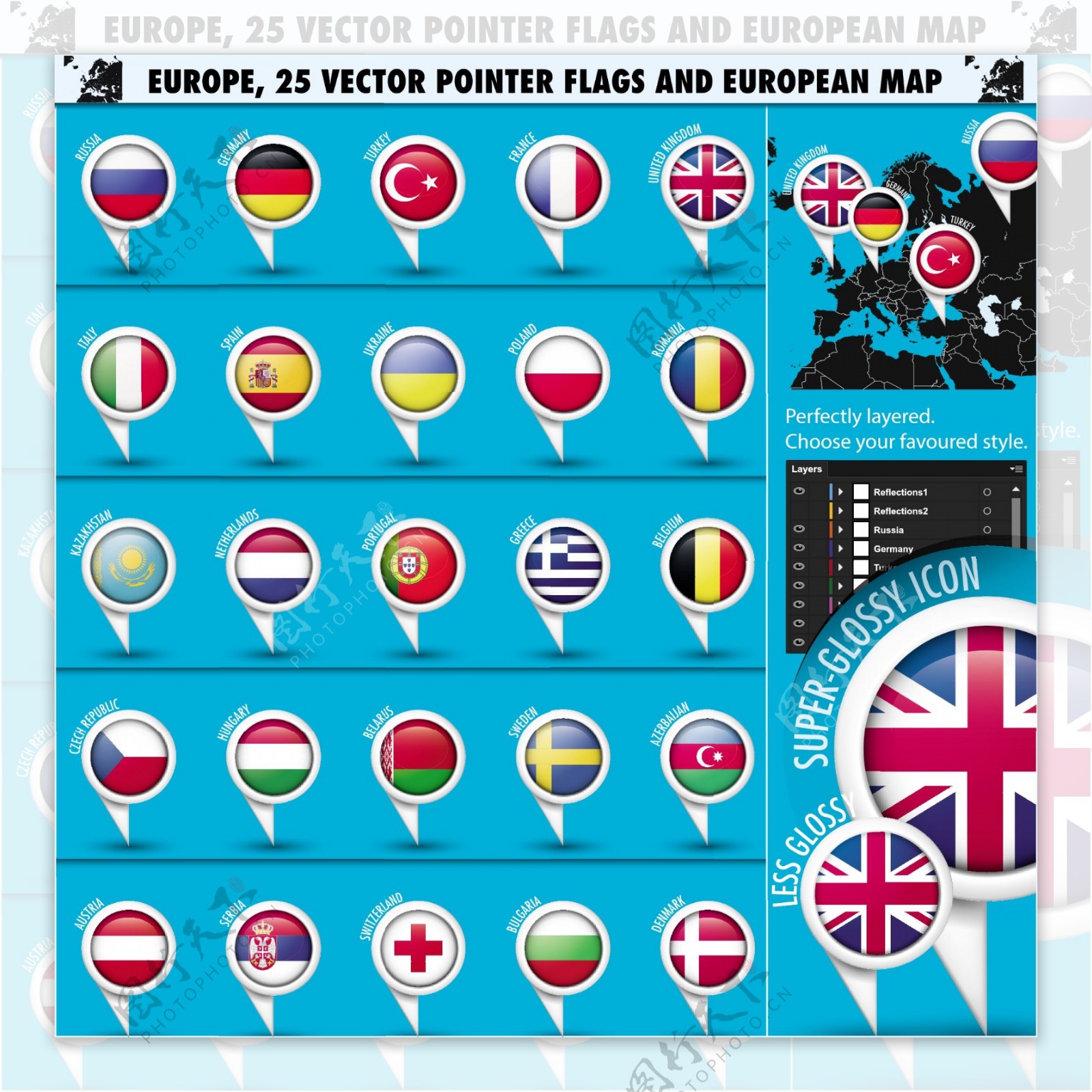 世界各国国旗图标图片