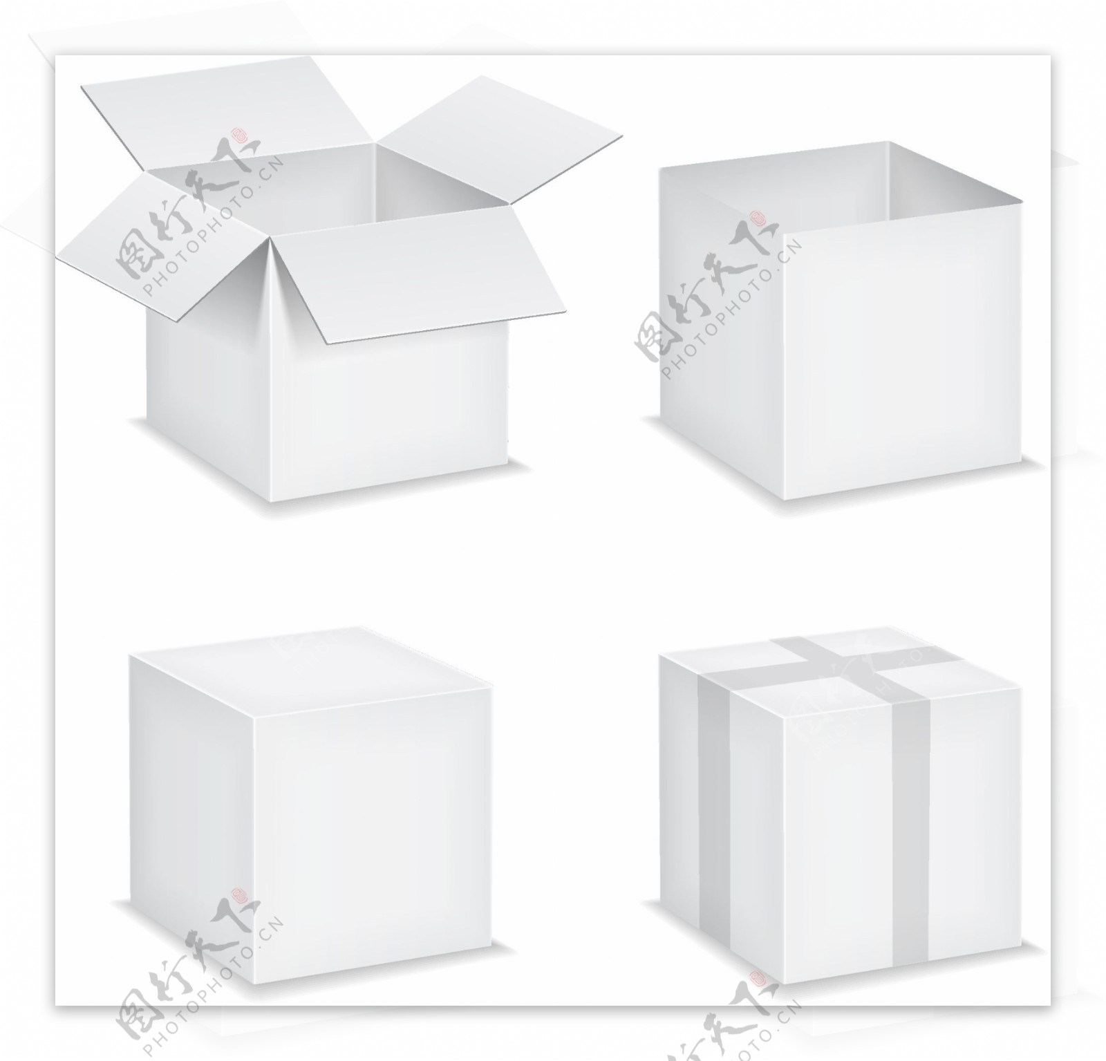 白盒模板矢量素材