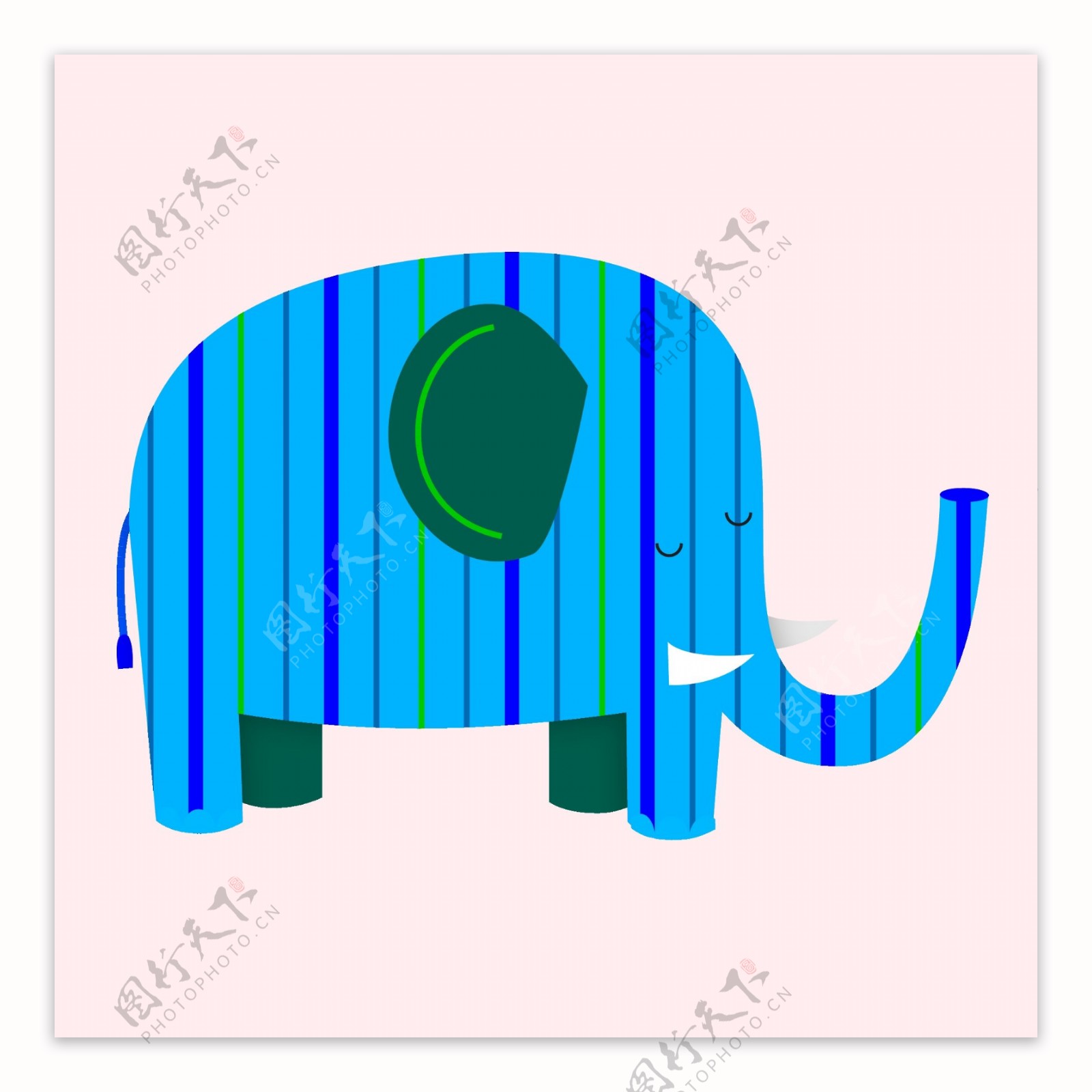 印花矢量图可爱卡通卡通动物大象婴童装免费素材