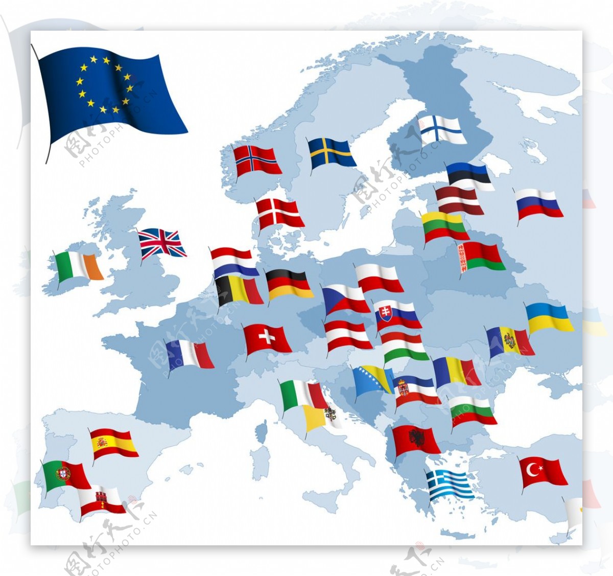 欧盟旗帜矢量
