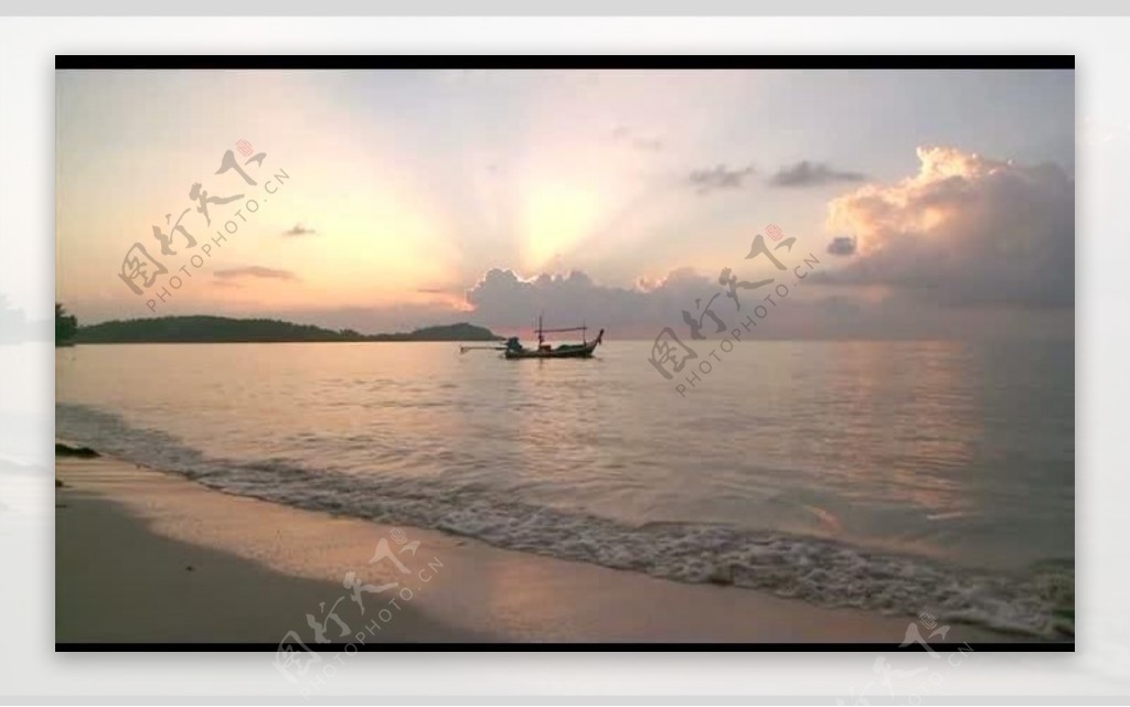 海上小船风景画视频图片