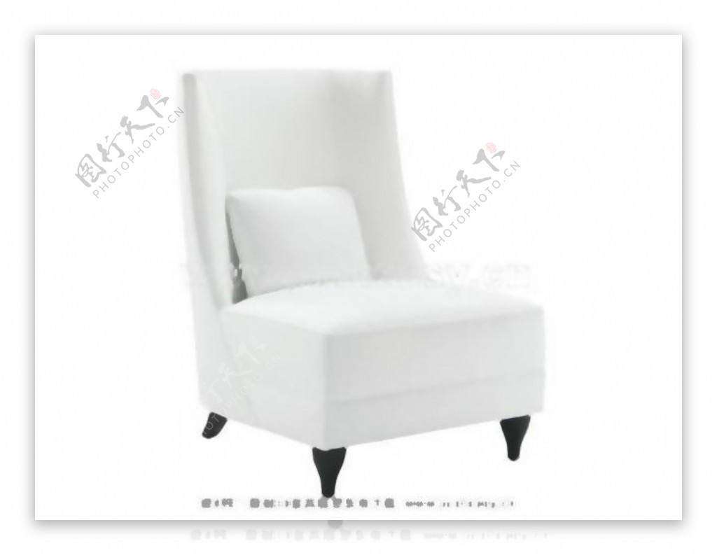 单瓣白色垫沙发单人沙发沙发椅简单