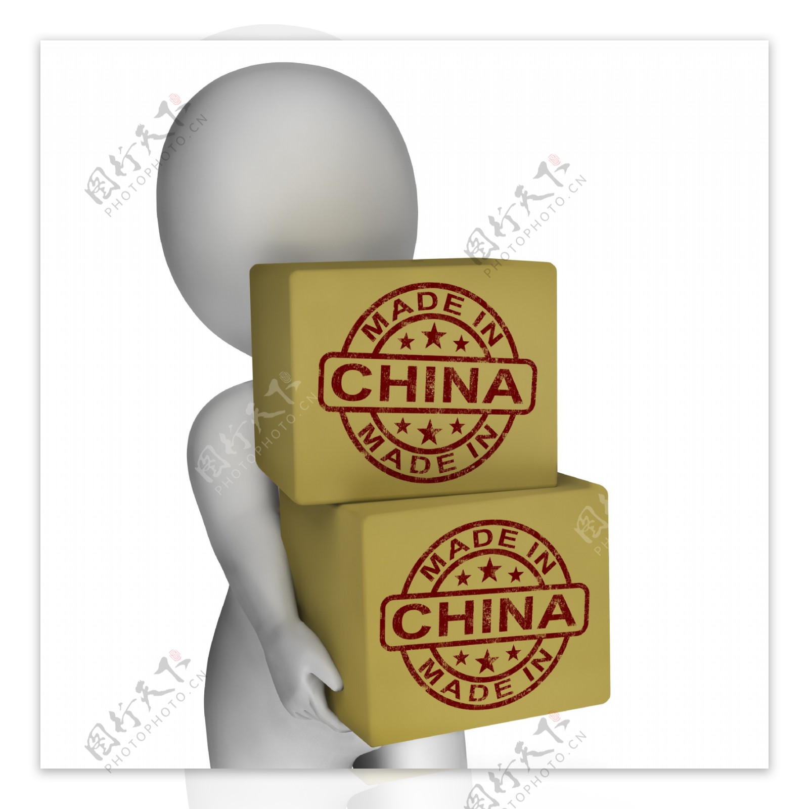 在中国邮票上框显示中国的产品
