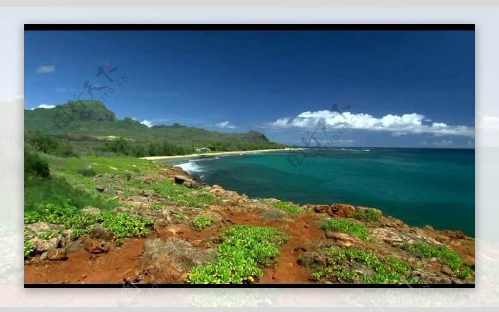 海岸海滩风景画视频图片
