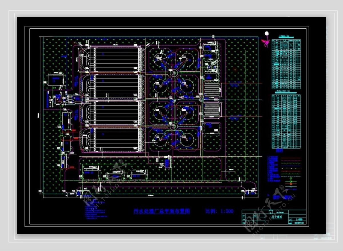 某城市污水处理厂平面总布置图