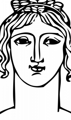 古希腊的短发型矢量插画