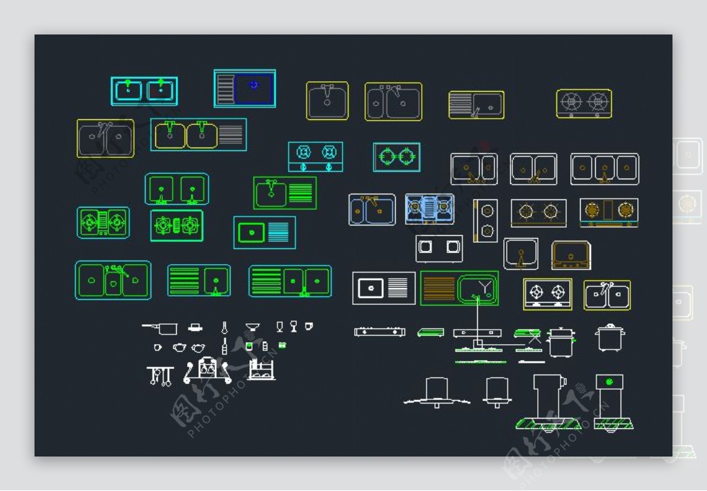 CAD厨房用品素材