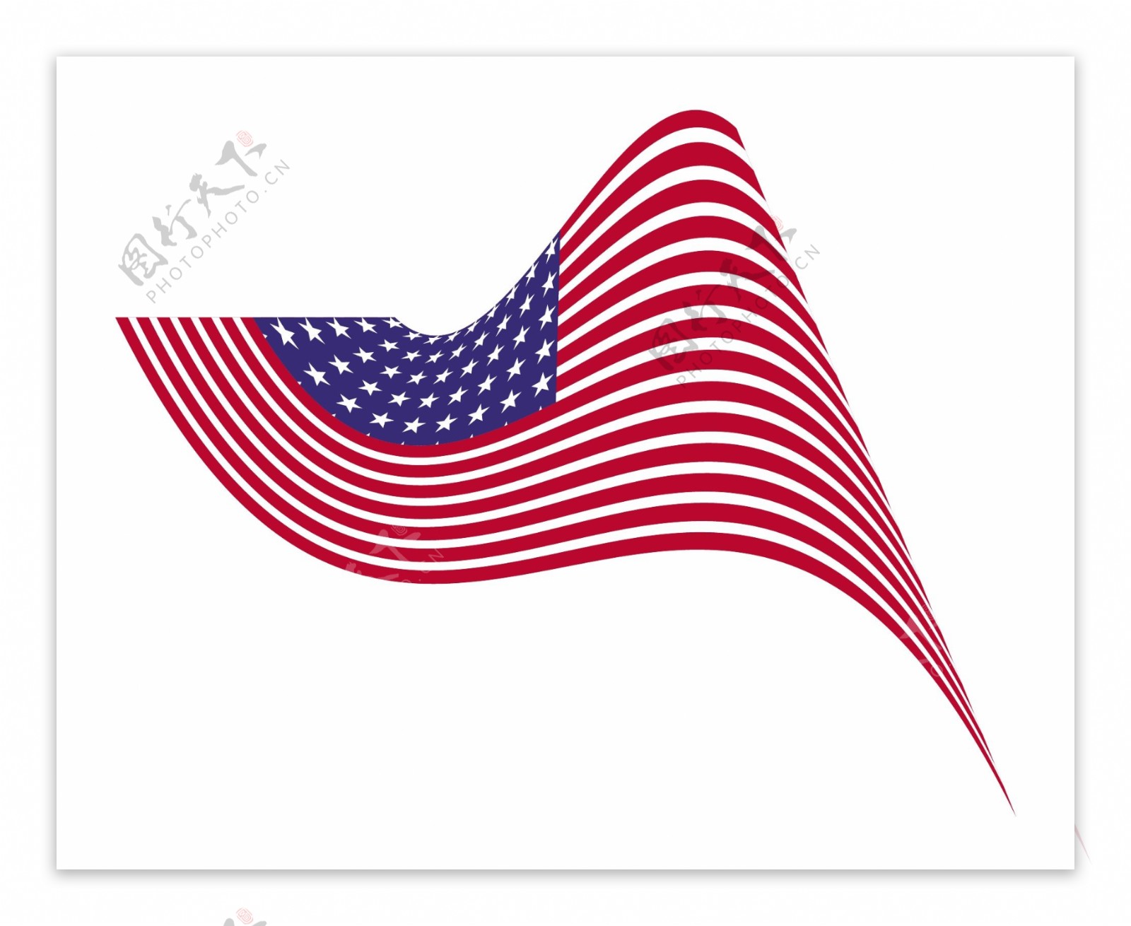 独立日的美国国旗的波浪