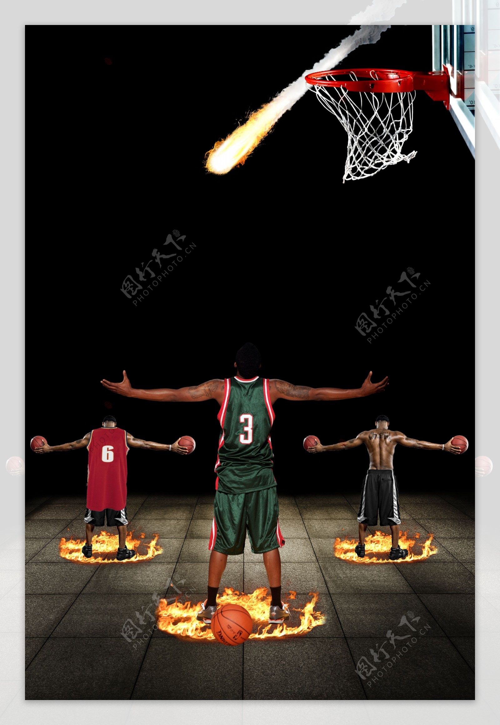 男篮篮球运动创意宣传图片