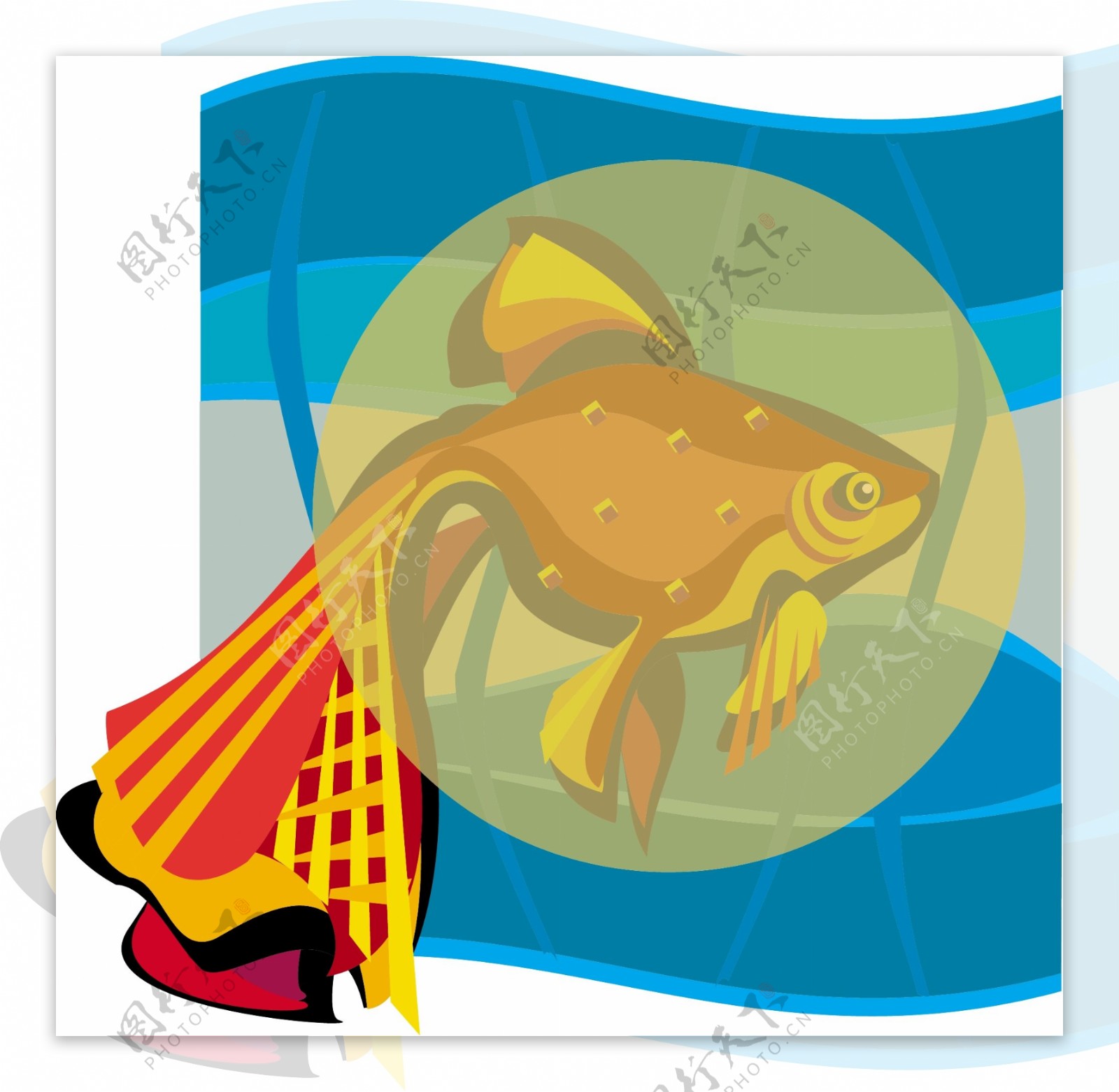 红色小金鱼底纹花纹素材背景素材免费下载(图片编号:796762)-六图网
