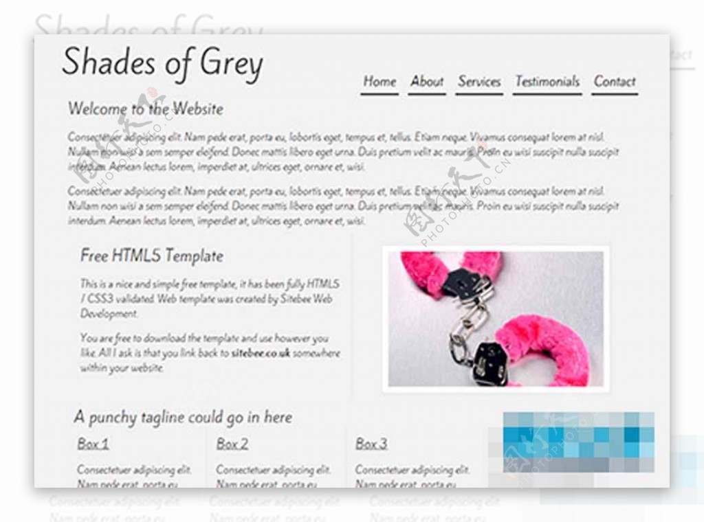 灰色极简风格html5模板下载