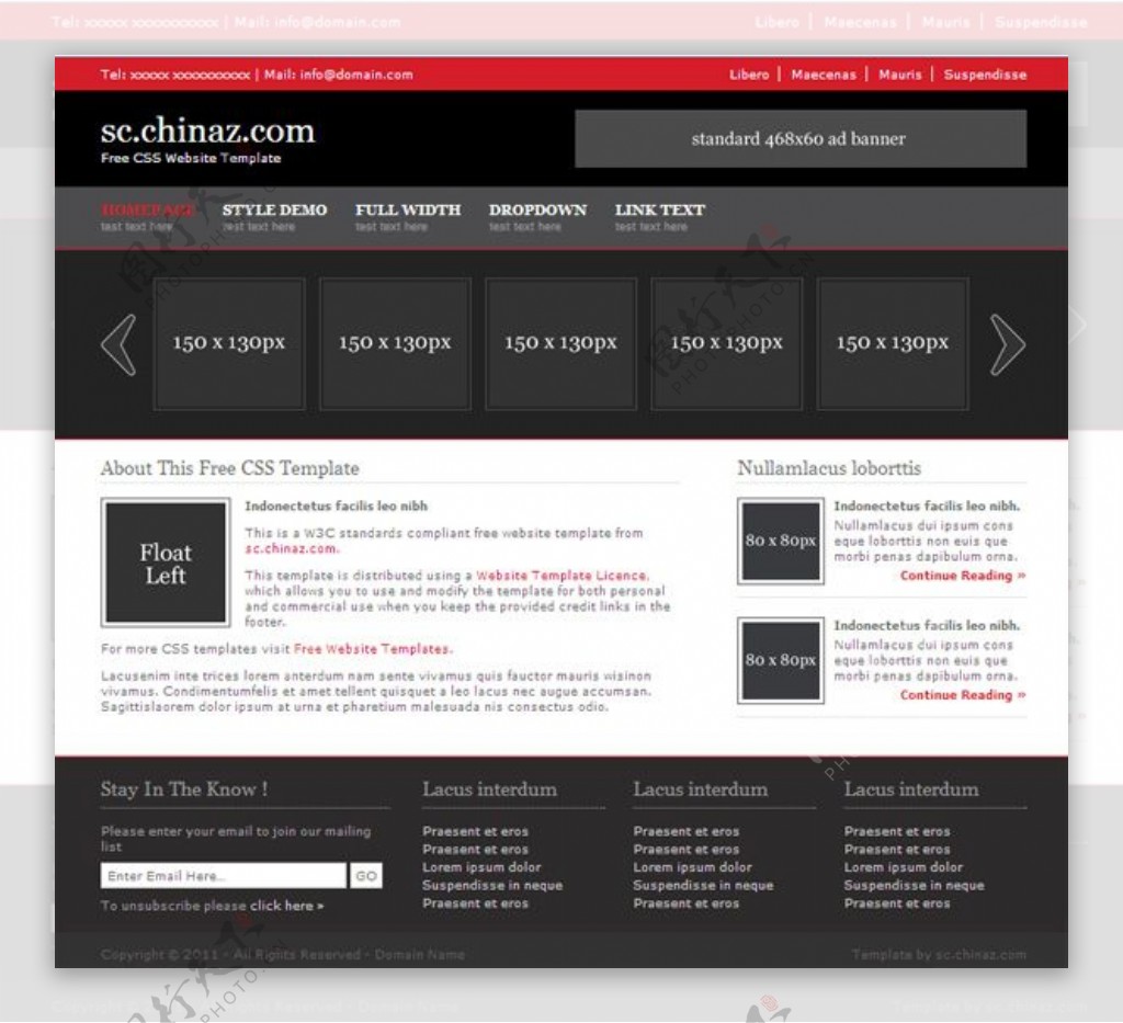 暗灰色商业CSS网页模板