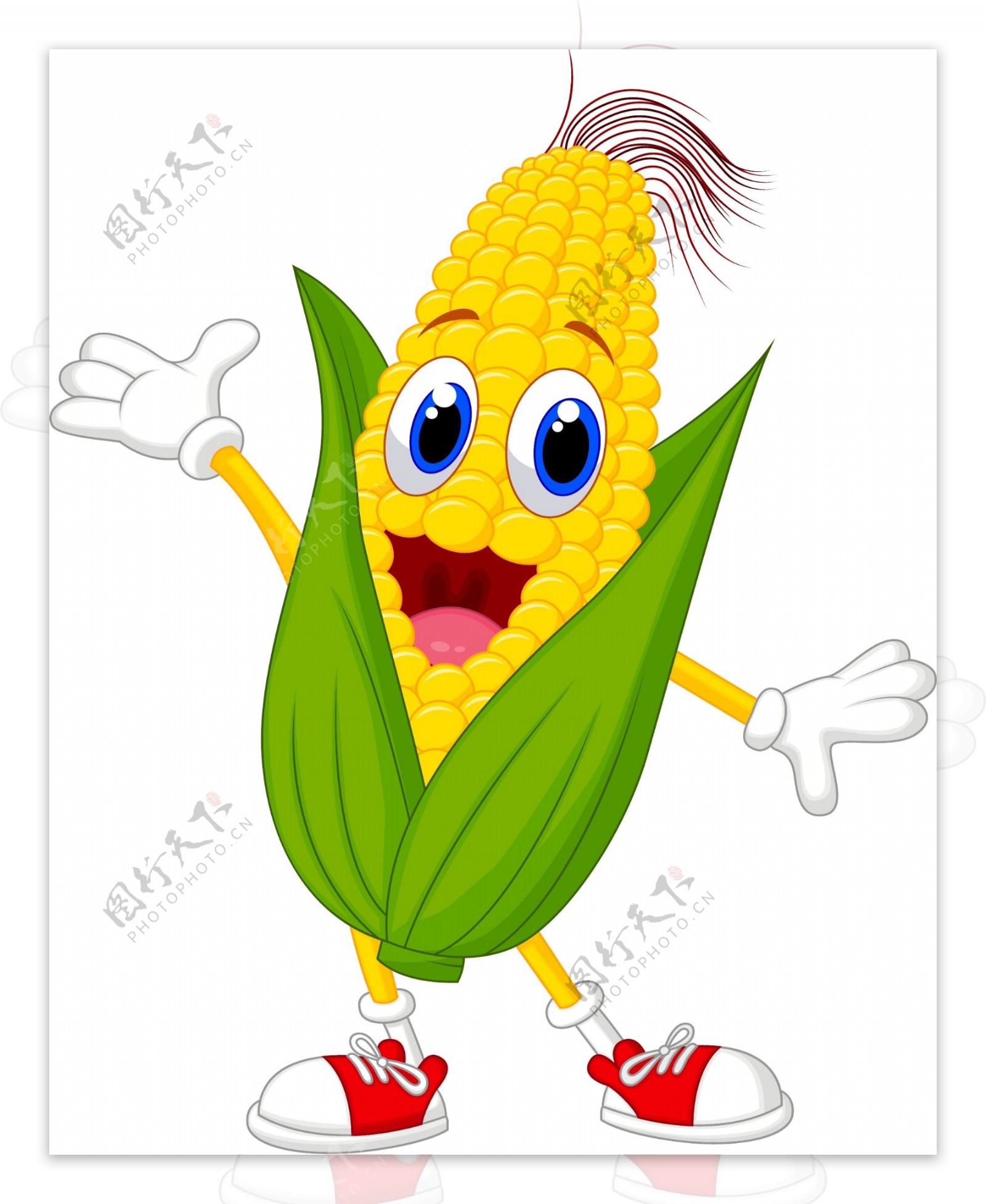 卡通玉米人矢量素材图片
