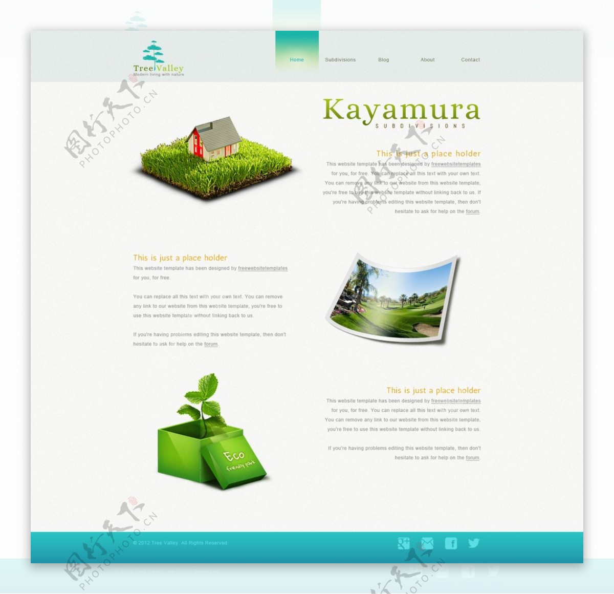 绿色能源网页PSD模板图片
