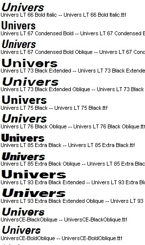 Univers系列字体打包下载