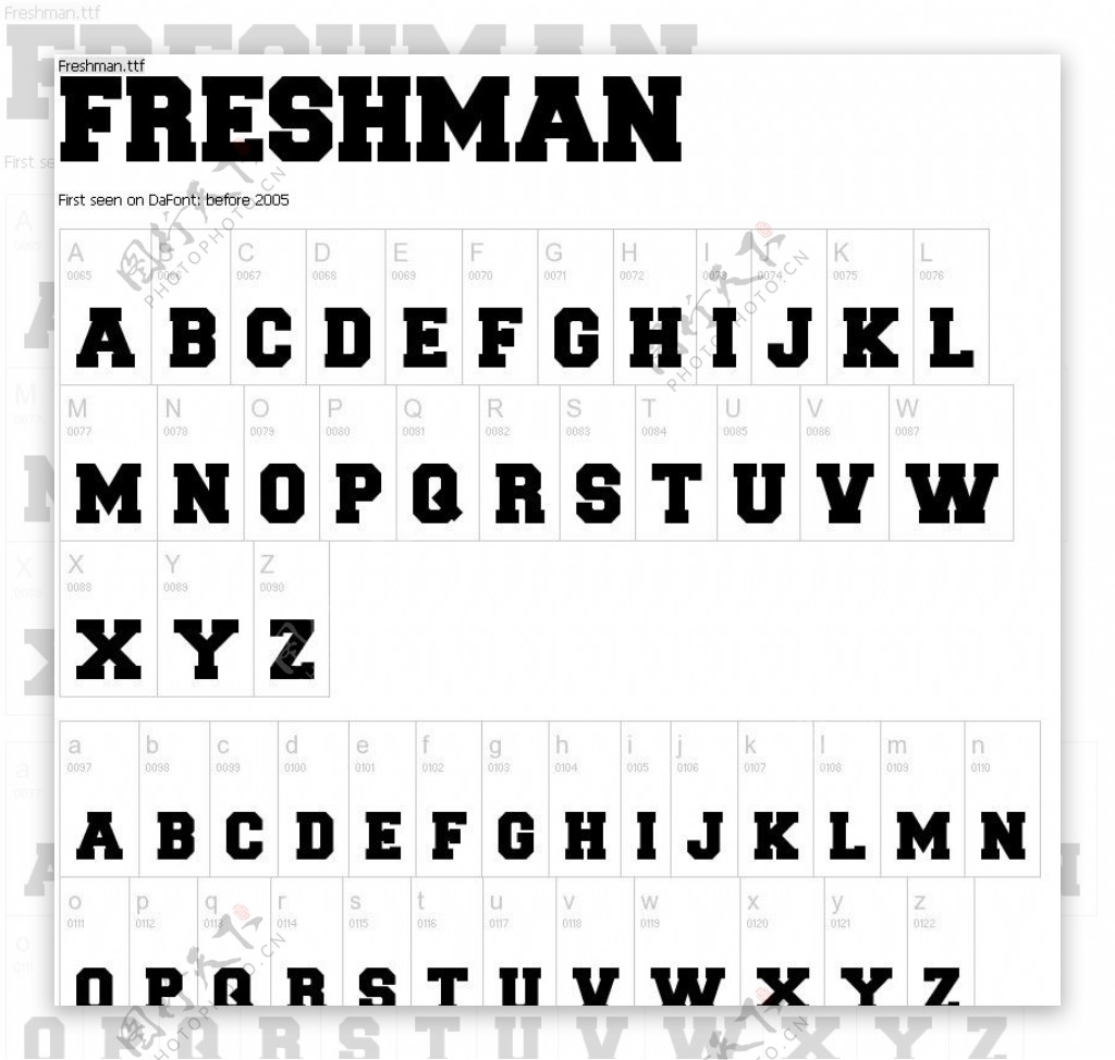 Freshman字体